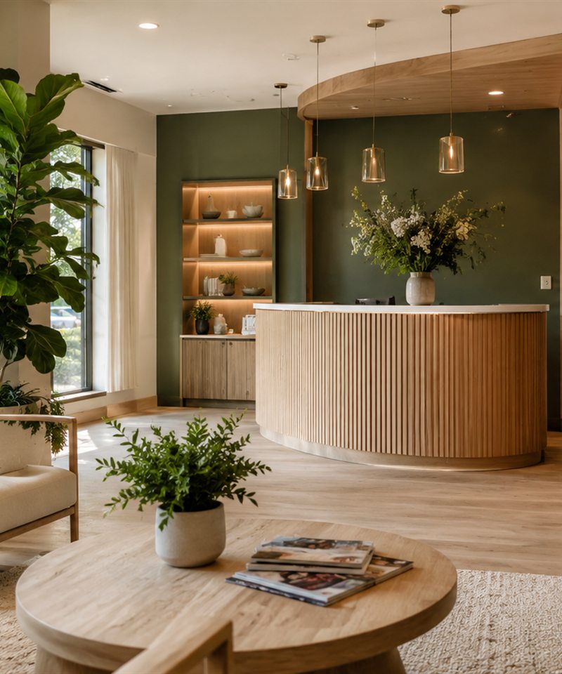 Reception and welcome area at Marsh & Pine Dental